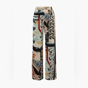Floral Print High Waisted Straight Leg Pants